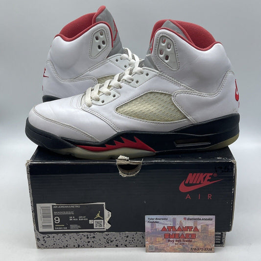 Size 9 - Jordan 5 Retro Mid Fire Red Grey Suede White Black Leather (DA1911-102)