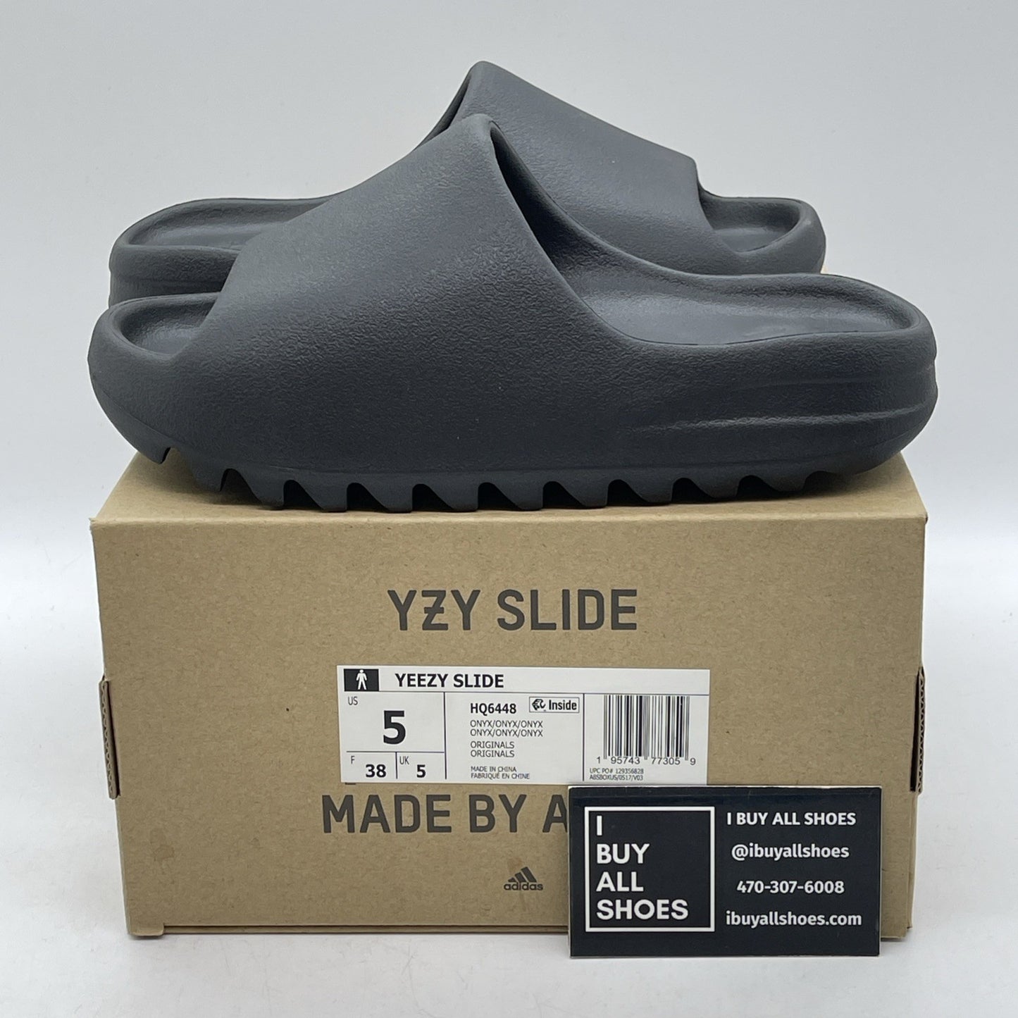 Size 5 - Yeezy Slide Onyx Rubber Black (HQ6448)