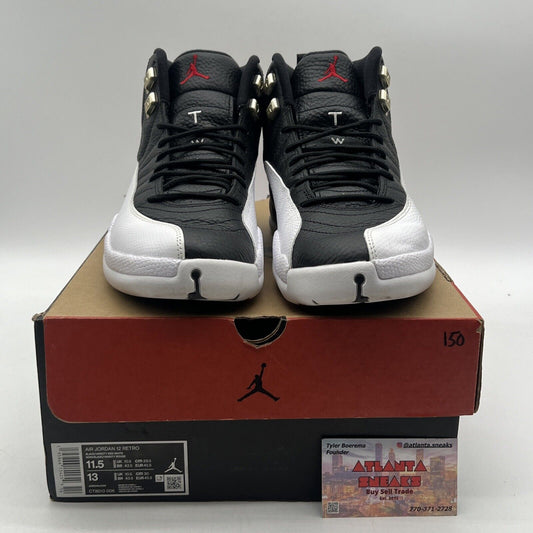 Size 11.5 - Jordan 12 Retro Mid Playoff Black White Leather (CT8013-006)