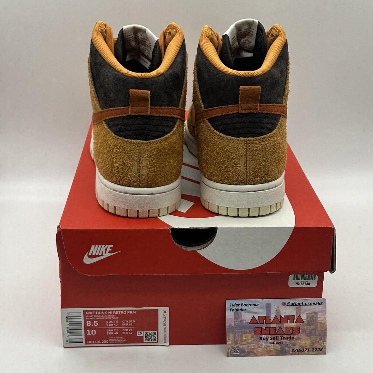 Size 8.5 - Nike Dunk Premium High Dark Curry Brand New Og All Brown DS Sneakers