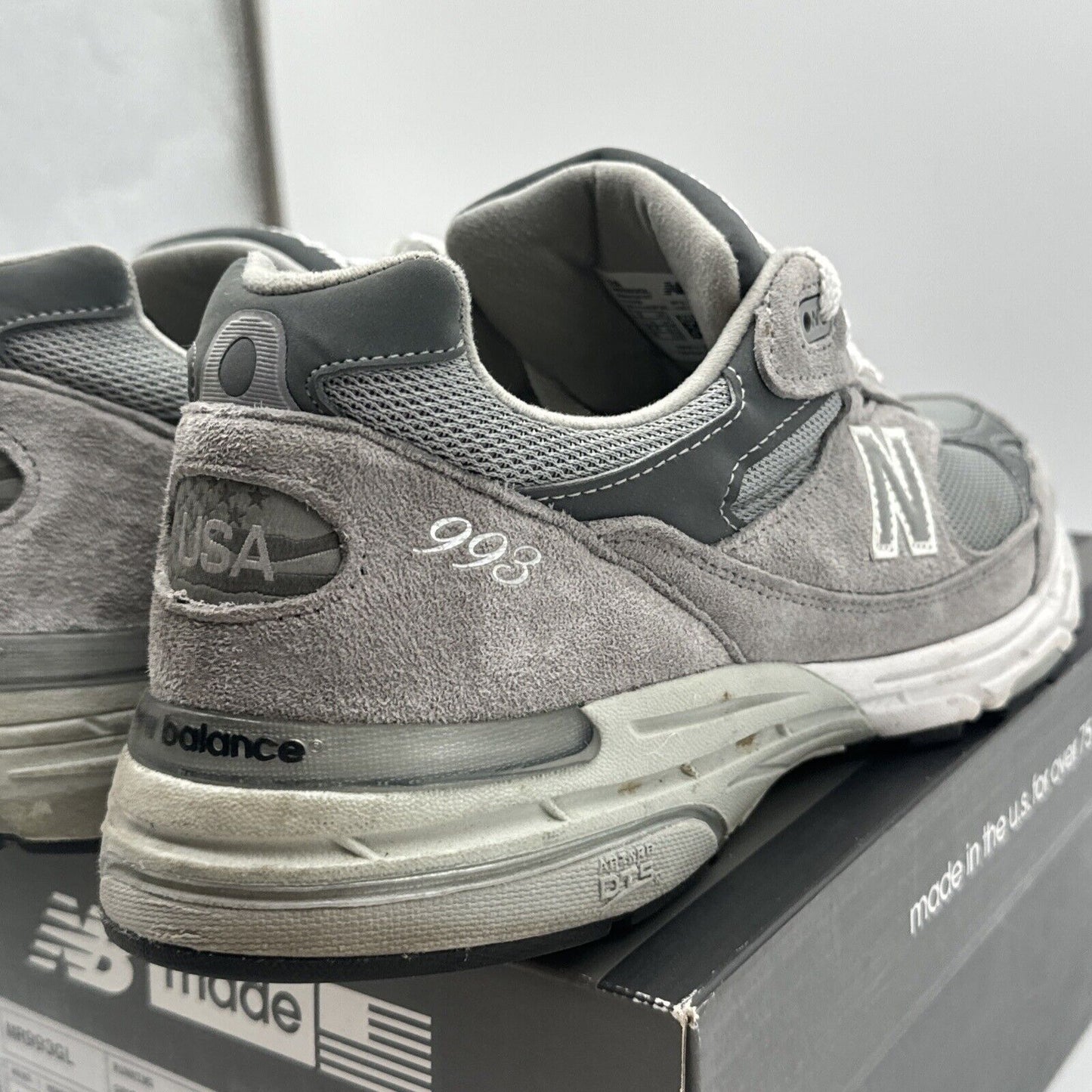 Size 12 - New Balance 993 Gray White Og All Suede Under Retail Deal 3m Reflect