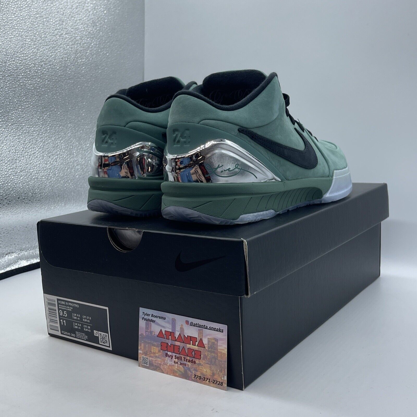 Size 9.5 - Nike Zoom Kobe 4 Protro Girl Dad Silver Black Suede (FQ3545-300)