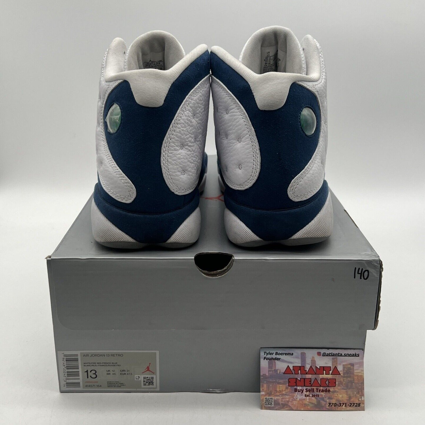 Size 13 - Jordan 13 Retro Mid French Blue White Grey Suede Leather (414571-164)