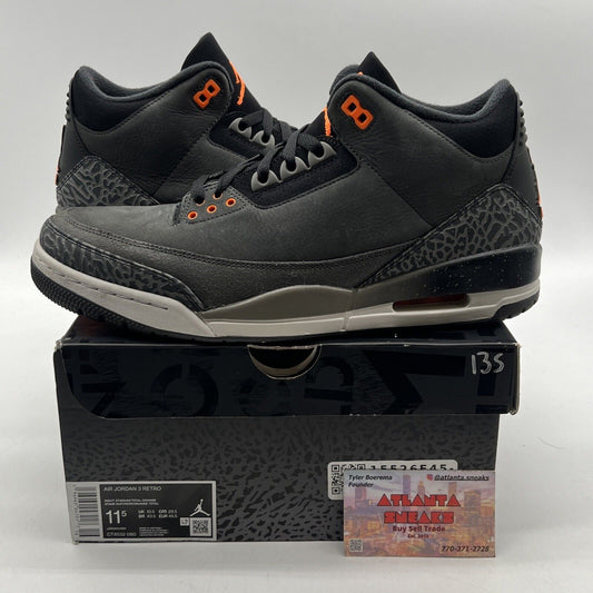 Size 11.5 - Jordan 3 Retro 2023 Mid Fear Orange Suede White Grey (CT8532-080)