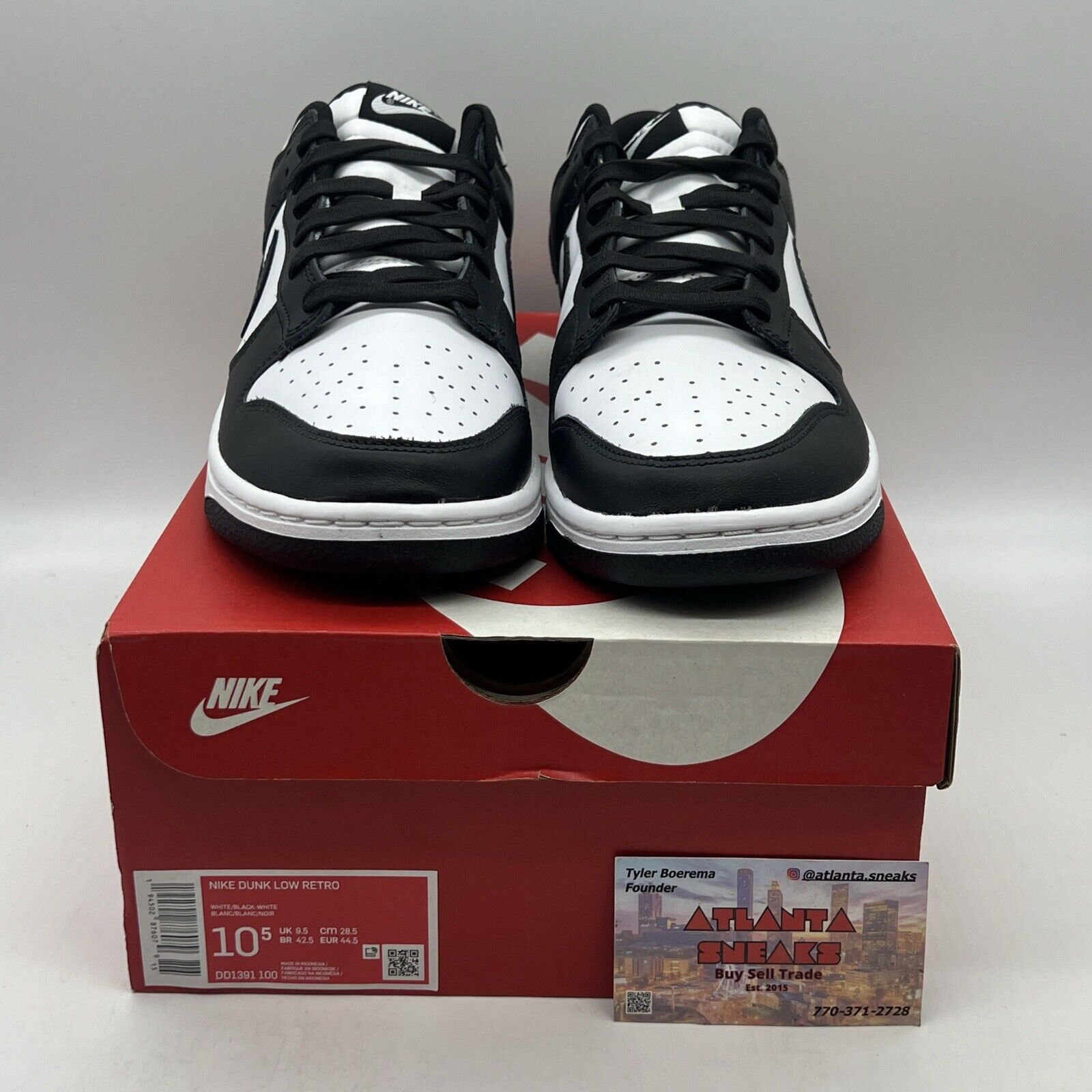 Size 10.5 - Nike Dunk Low Black White Brand New Og All