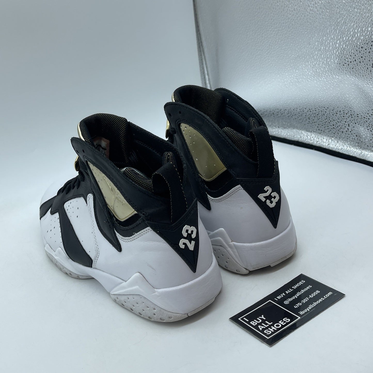 Size 9.5 - Air Jordan 7 Retro Champagne Black White Gold Leather (725093-140)