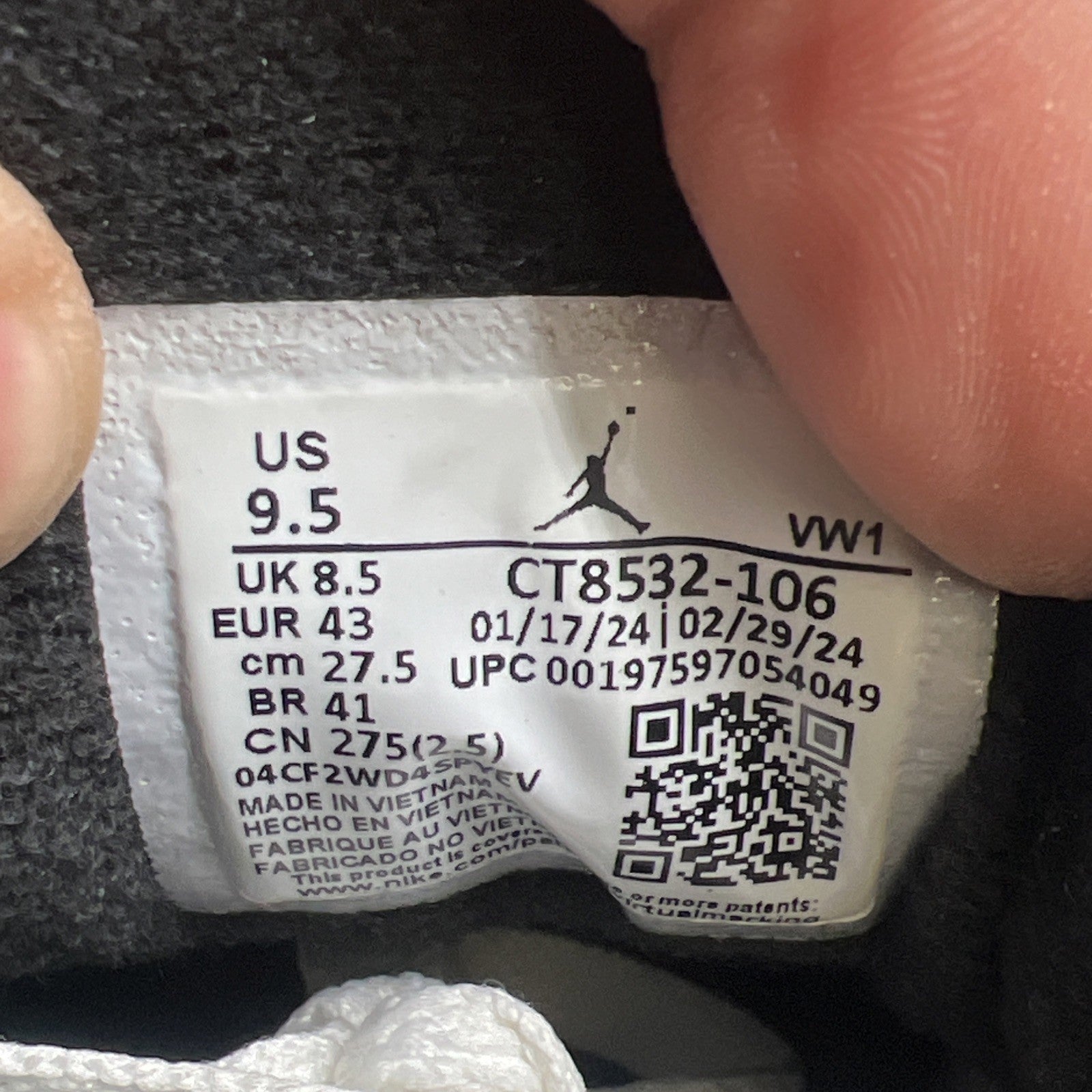 Size 9.5 - Air Jordan 3 Retro Cement Grey (CT8532-106)