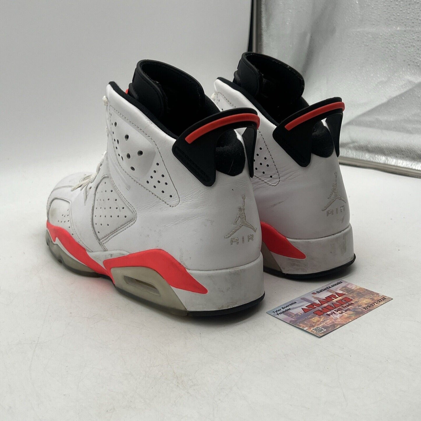 Size 11 - Air Jordan 6 Retro 2014 White Infrared Black Leather (384664-123)