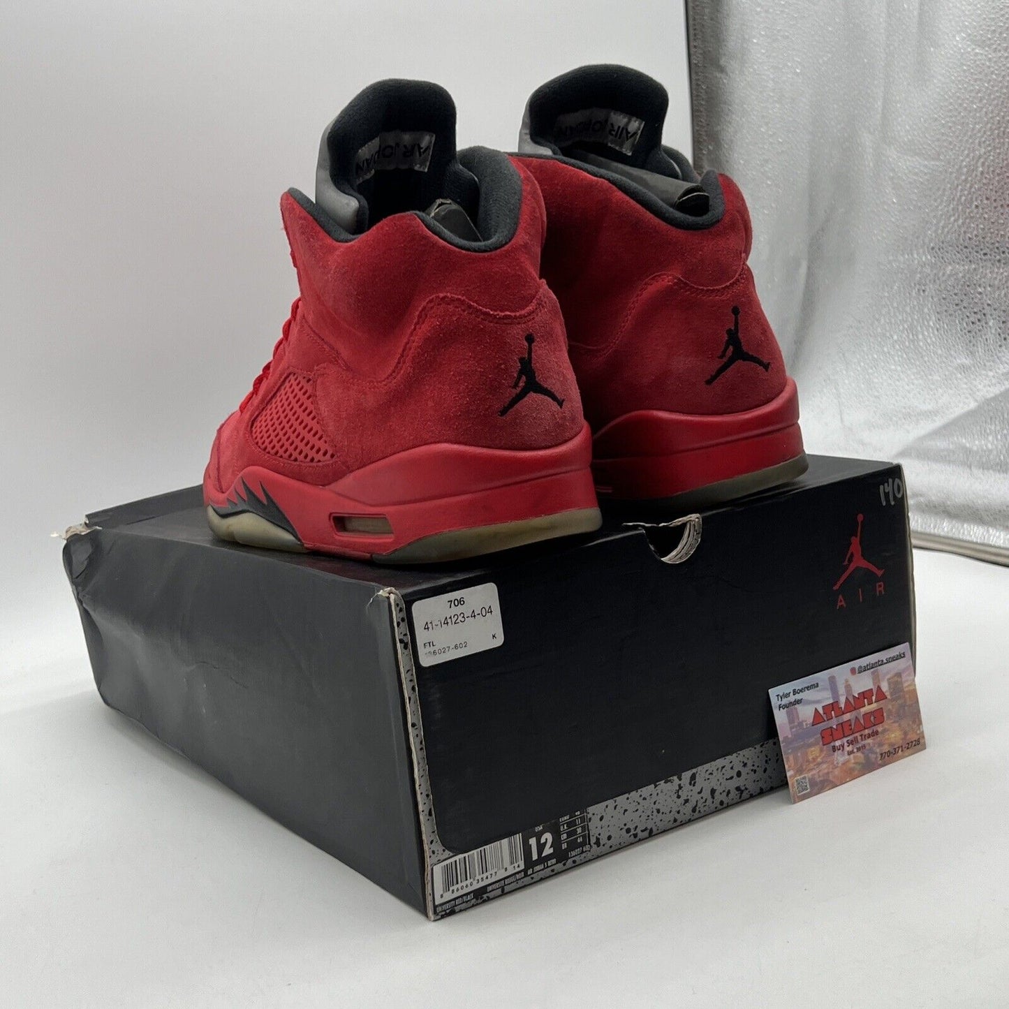 Size 12 - Air Jordan 5 Retro Red Suede Black Grey (136027-602)