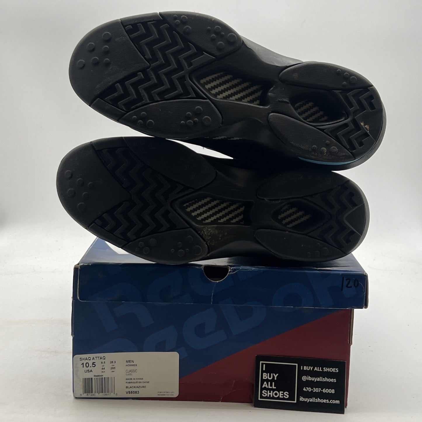 Size 10.5 - Reebok Shaq Attaq 2013 Black Azure (V55083)
