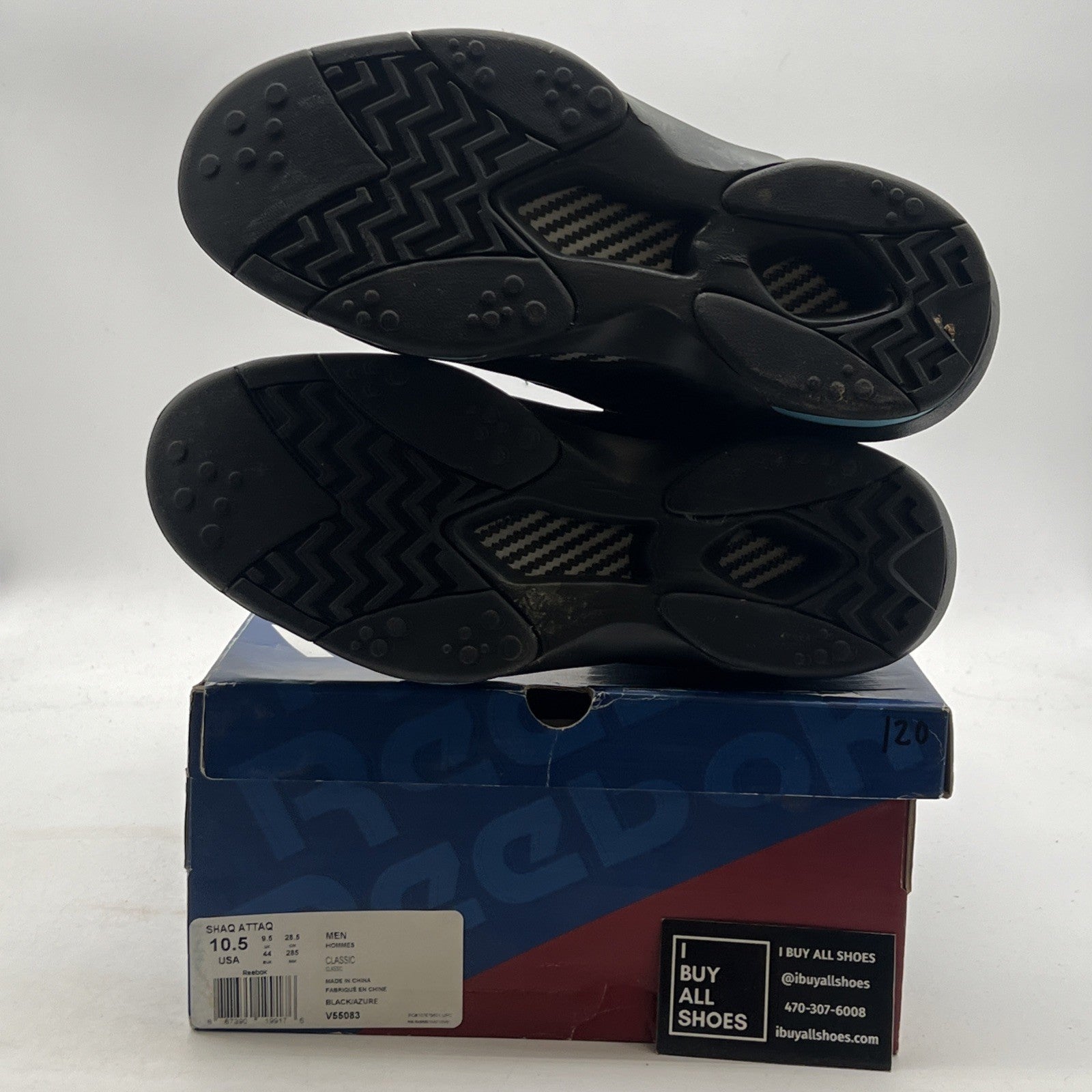 Size 10.5 - Reebok Shaq Attaq 2013 Black Azure (V55083)