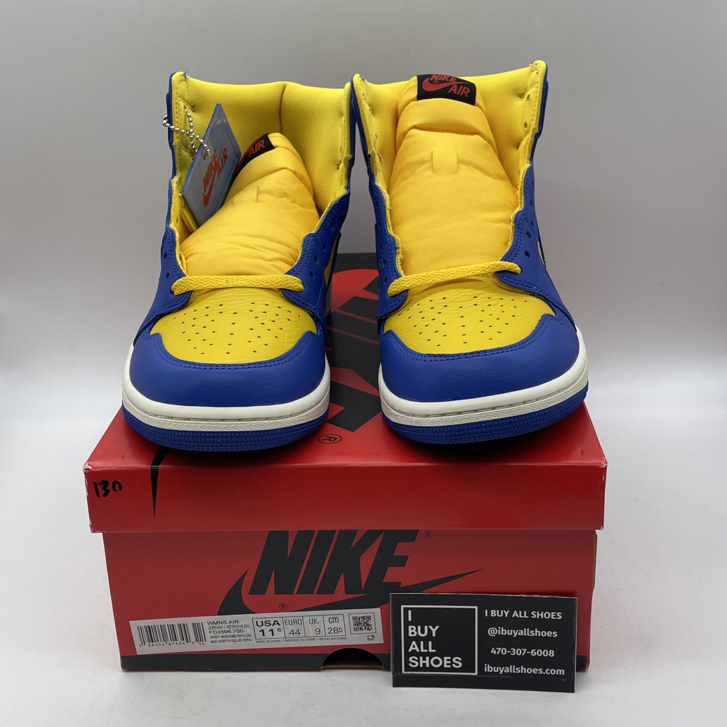 Size 11.5 - Air Jordan 1 High OG Reverse Laney 2023 Blue Yellow (FD2596-700)