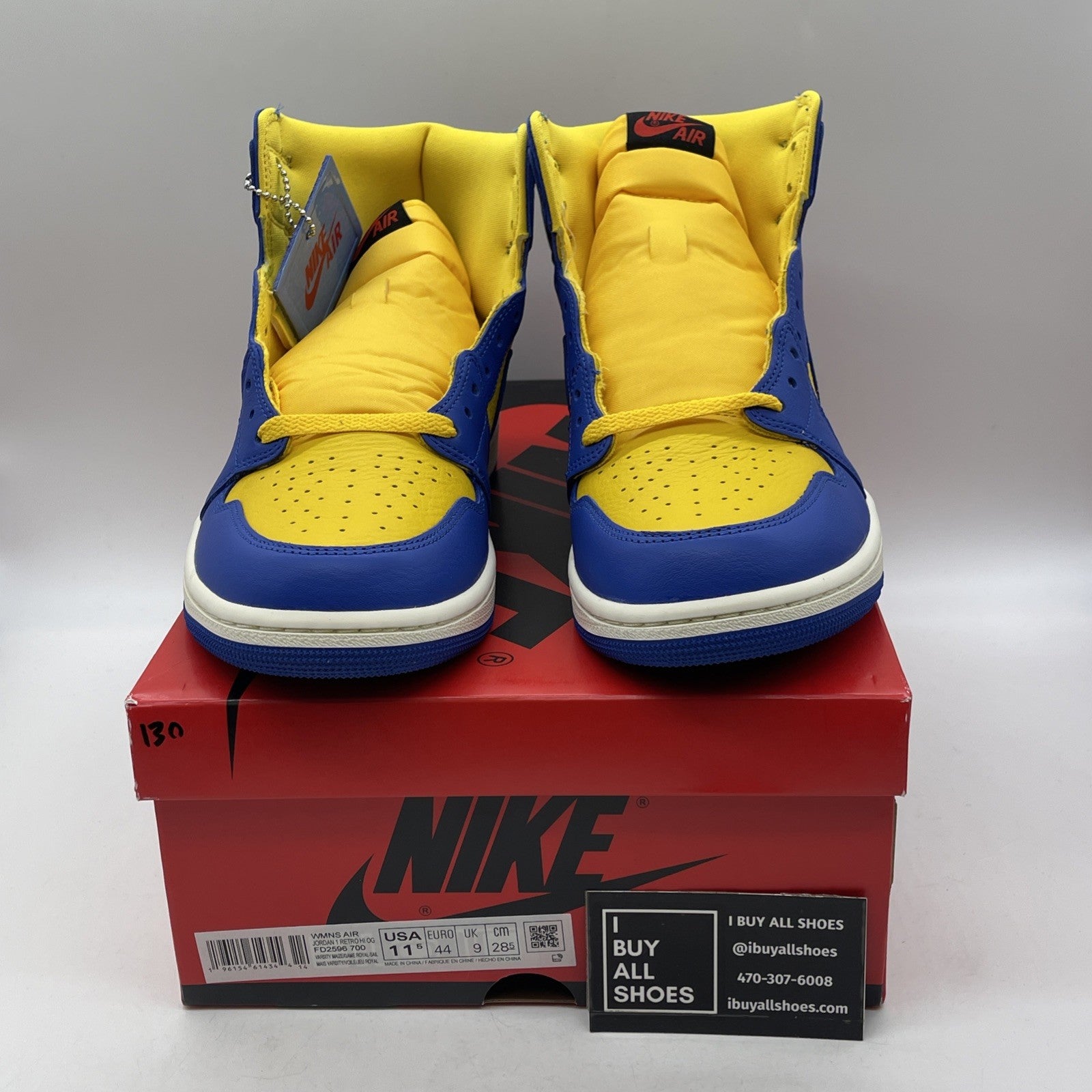 Size 11.5 - Air Jordan 1 High OG Reverse Laney 2023 Blue Yellow (FD2596-700)