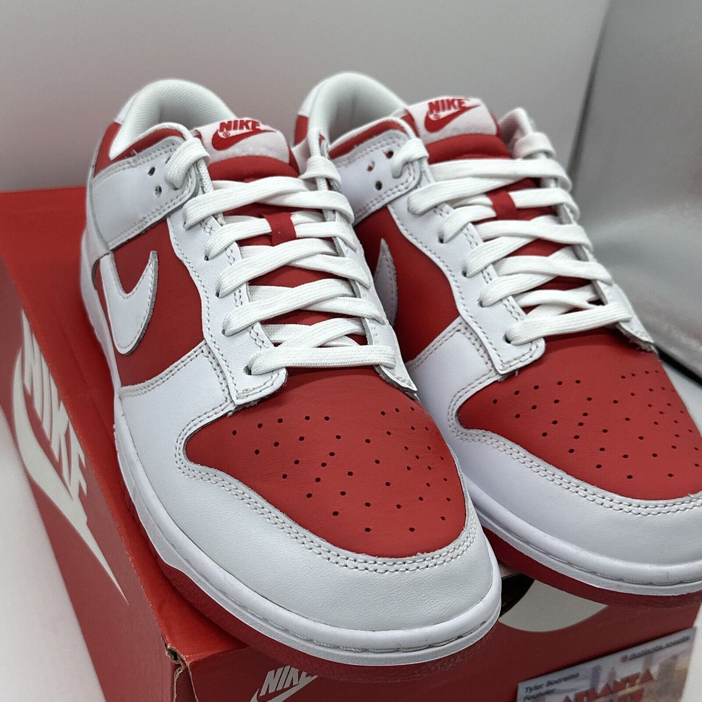 Size 11 - Nike Dunk Low Championship Red 2021 White Red Leather Premium OG All