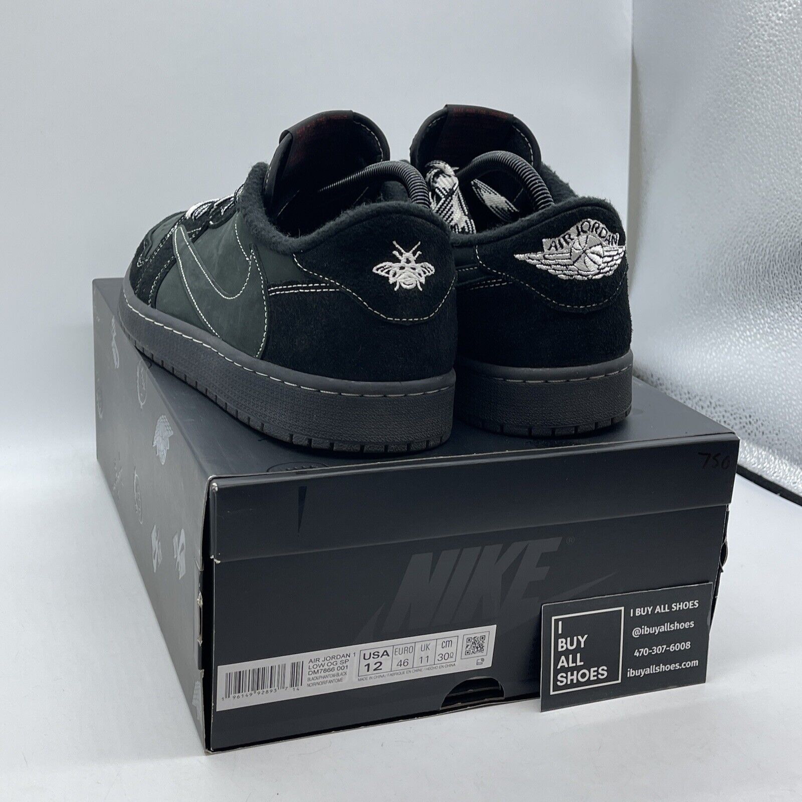 Size 12 - Jordan 1 Retro Low OG SP x Travis Scott Black Phantom (DM7866-001)