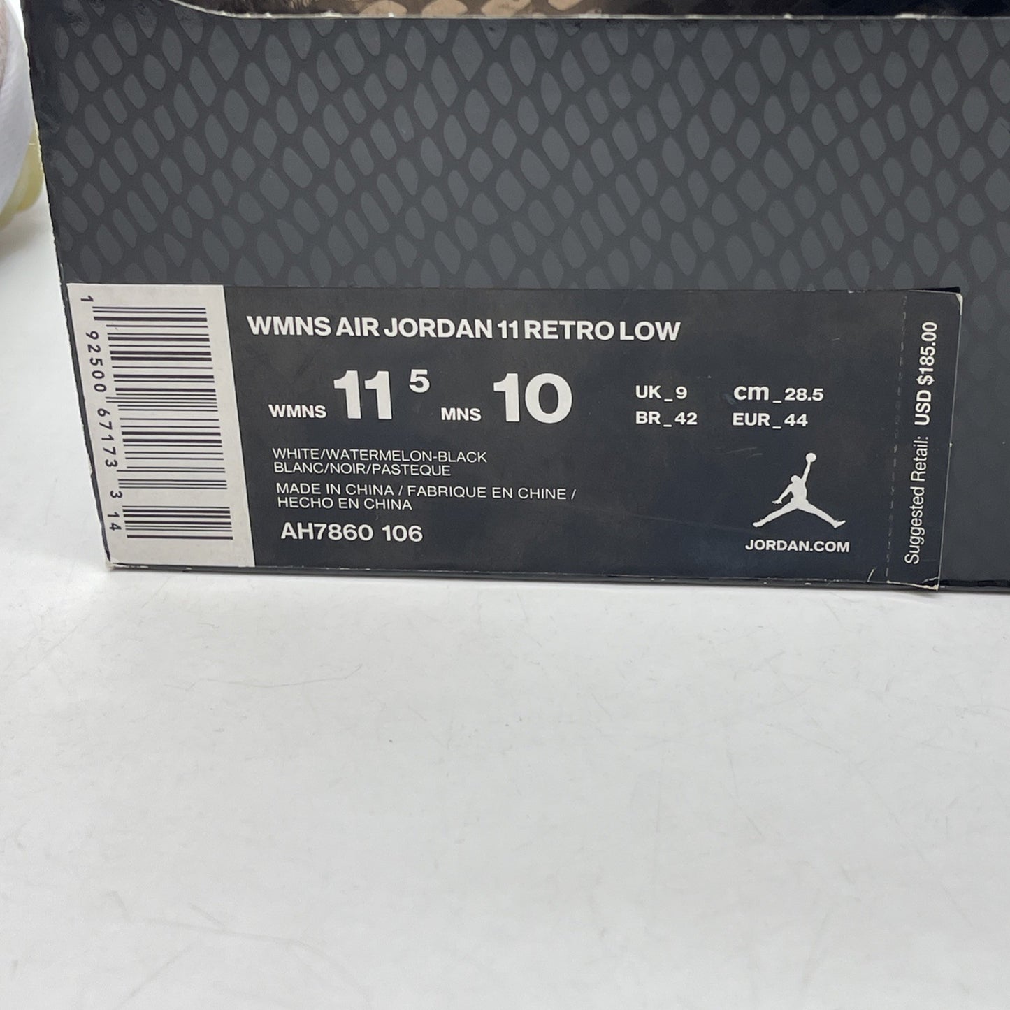 Size 11.5W - Air Jordan 11 Retro Low Pink Snakeskin White Leather (AH7860-106)