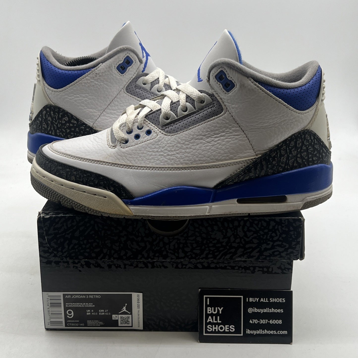 Size 9 - Air Jordan 3 Retro Mid Racer Blue (CT8532-145)