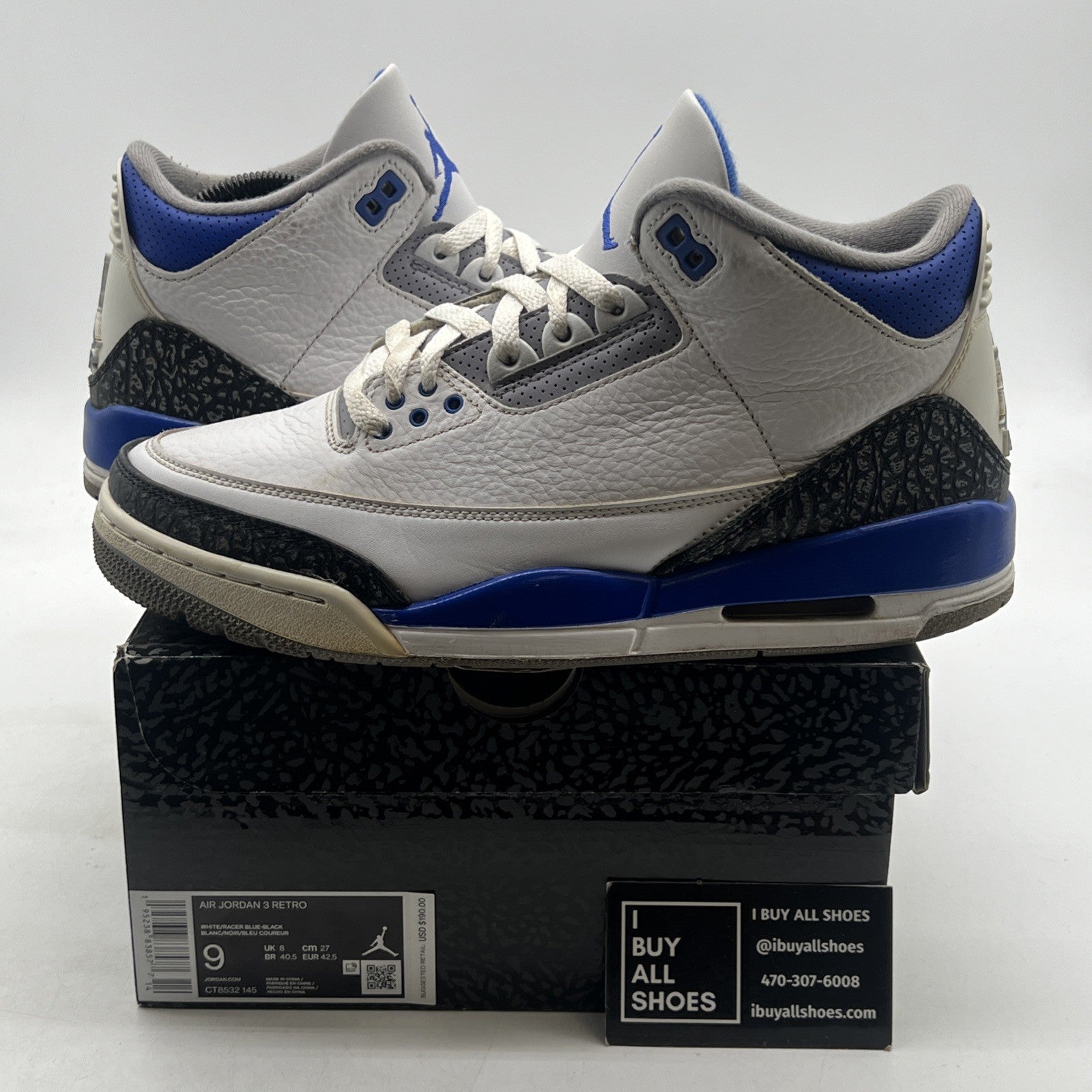 Size 9 - Air Jordan 3 Retro Mid Racer Blue (CT8532-145)
