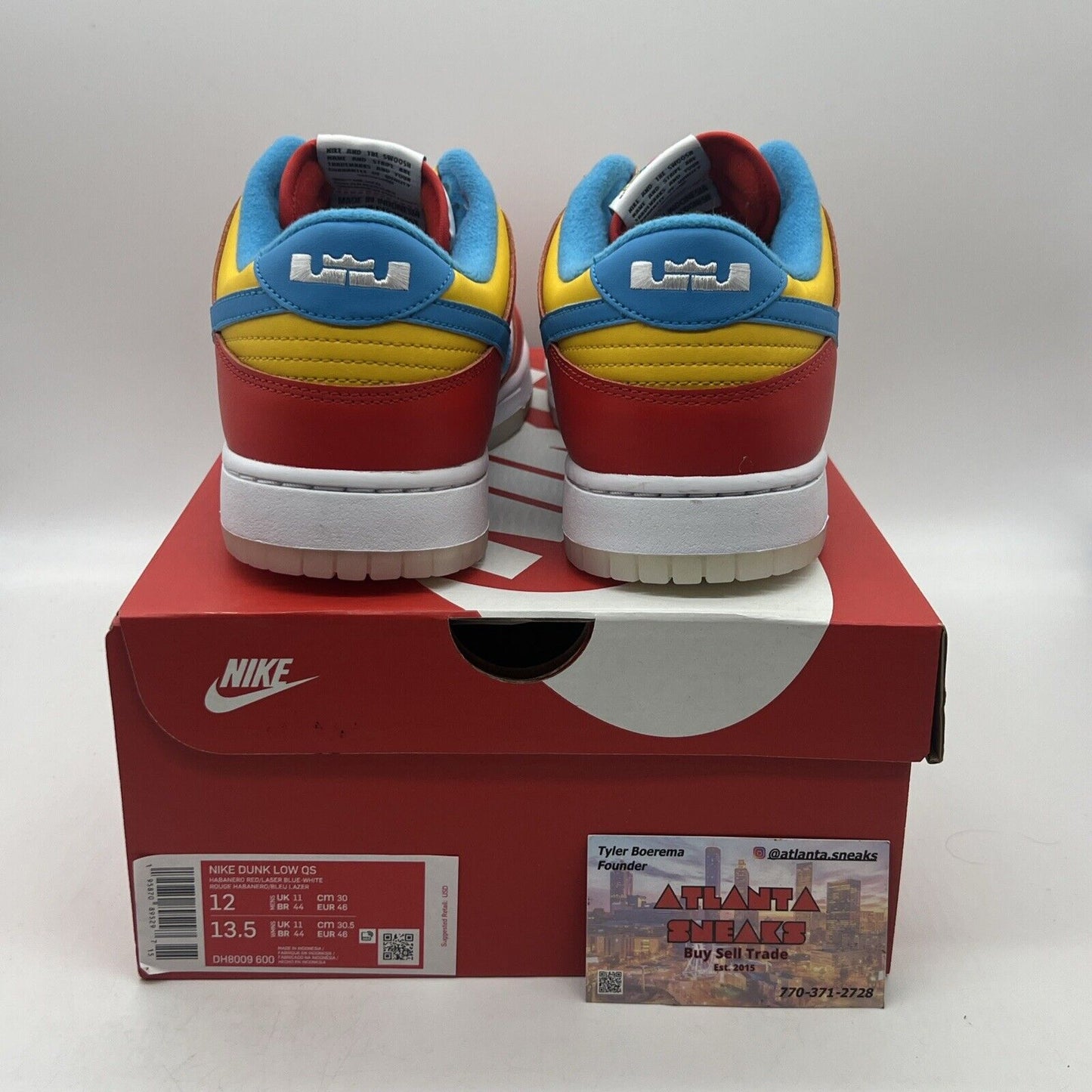 Size 12 - Nike Dunk Low x LeBron James x Fruity Pebbles Red Brand New Og All