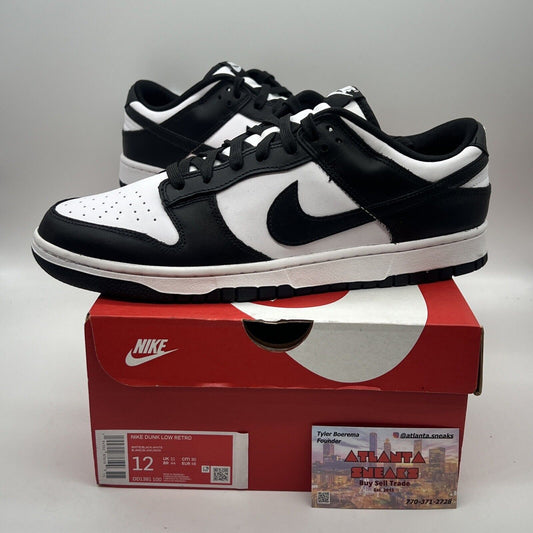 Size 12 - Nike Dunk Low Black White Og All Brand New