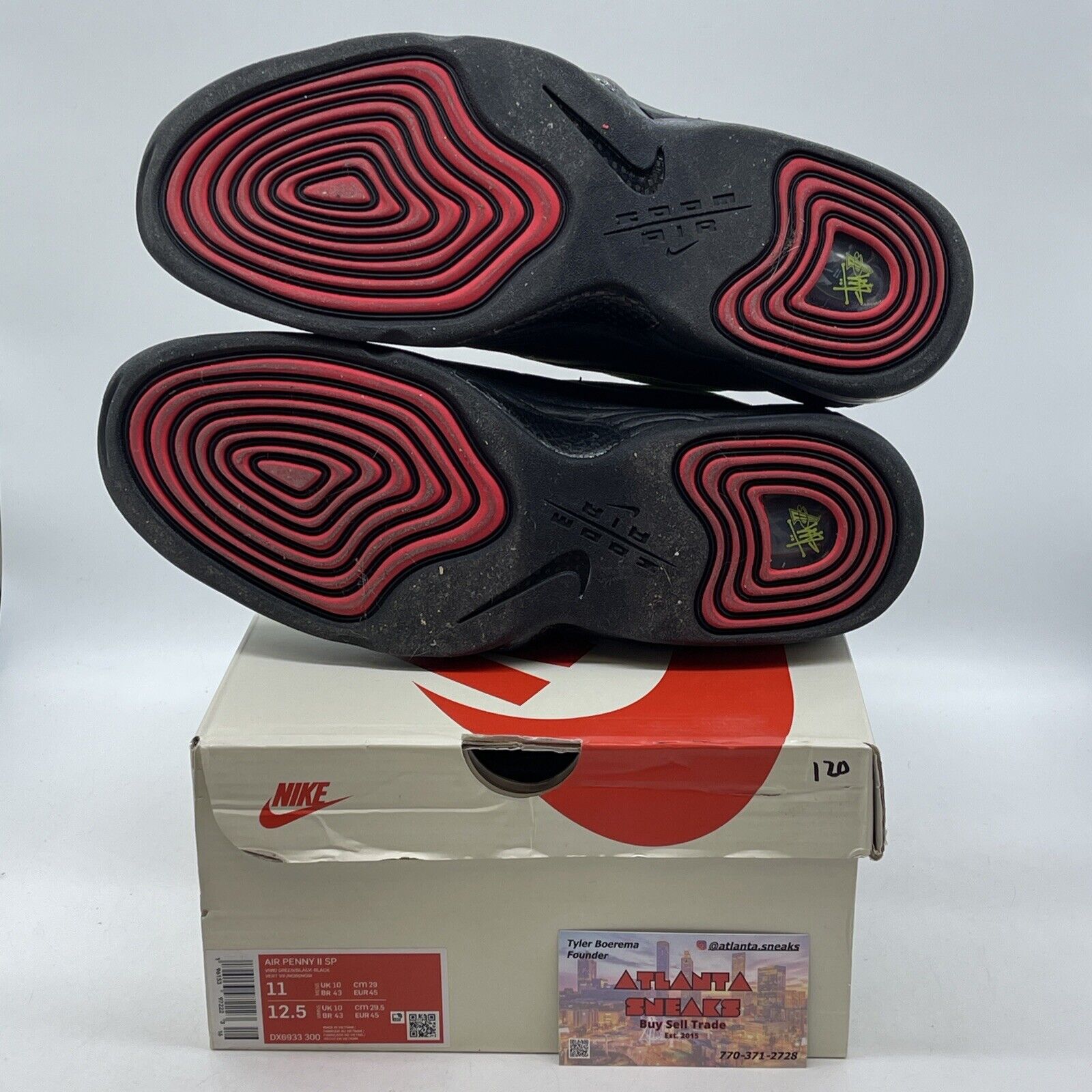 Size 11 - Nike Stussy x Air Penny 2 Vivid Green Black Suede Leather (DX6933-300)