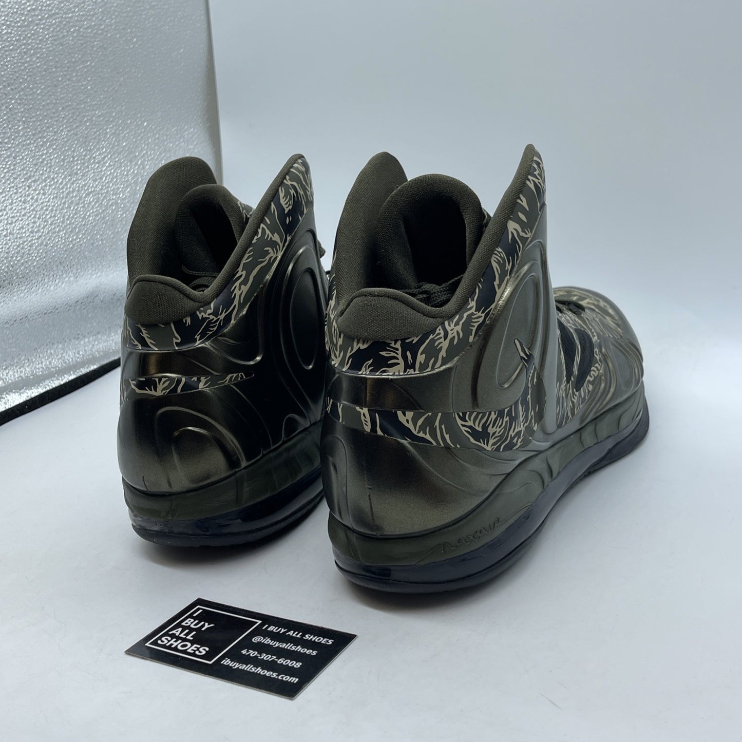 Size 13 - Nike Air Max Hyperposite Tiger Camo Green Black Leather (524862-300)