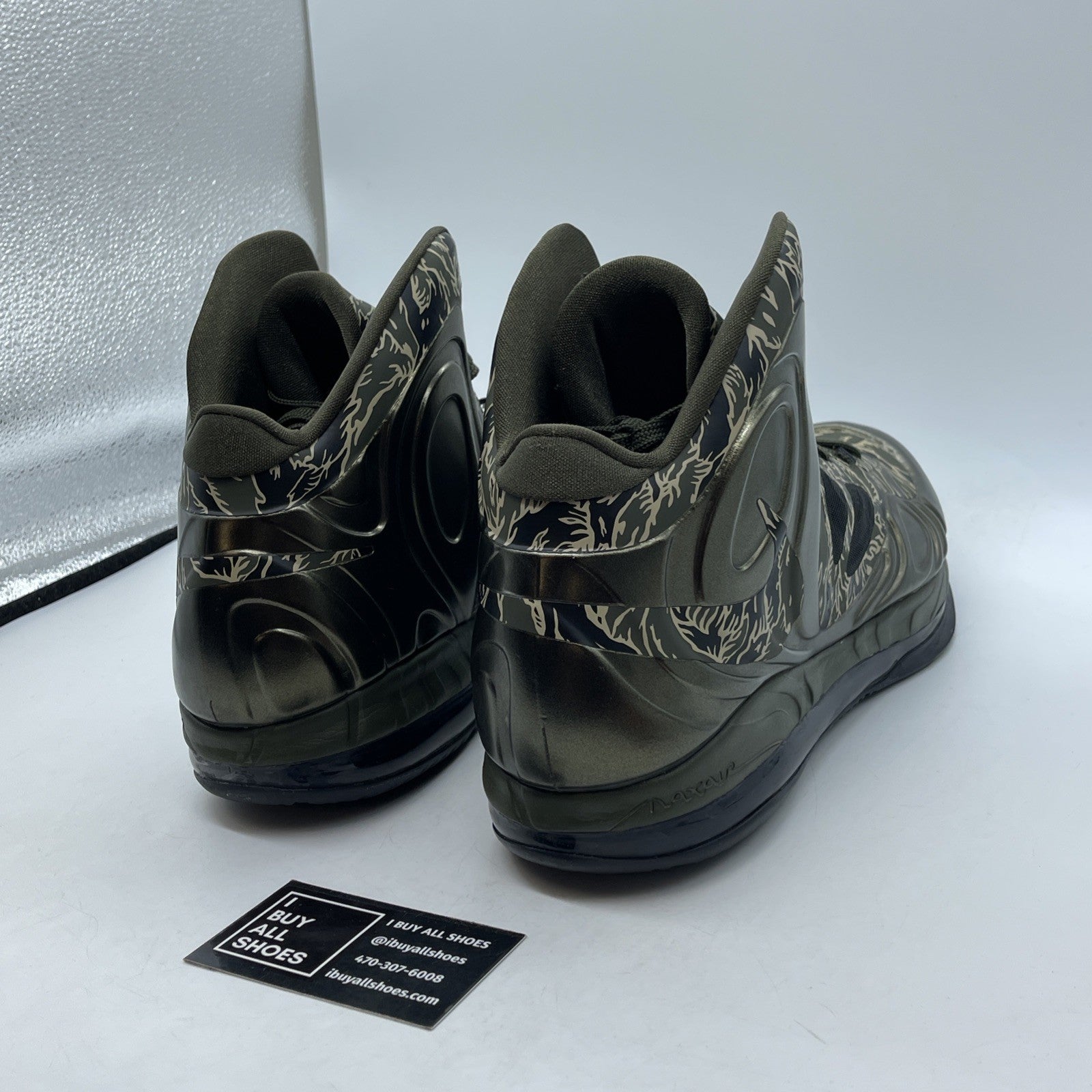 Size 13 - Nike Air Max Hyperposite Tiger Camo Green Black Leather (524862-300)
