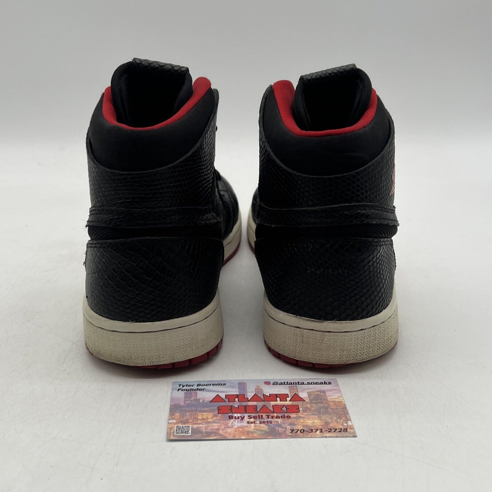 Size 9 - Air Jordan 1 Retro Nouveau High Snakeskin White Red (819176-001)