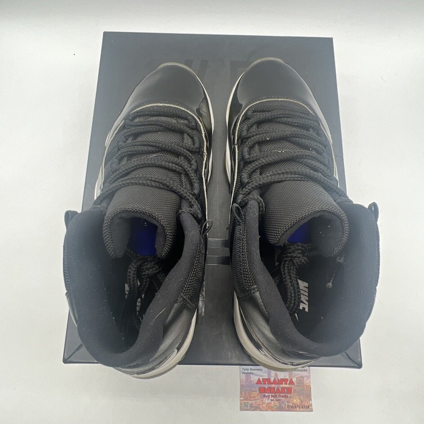 Size 9.5 - Jordan 11 Retro High Space Jam Black White Leather (378037-003)