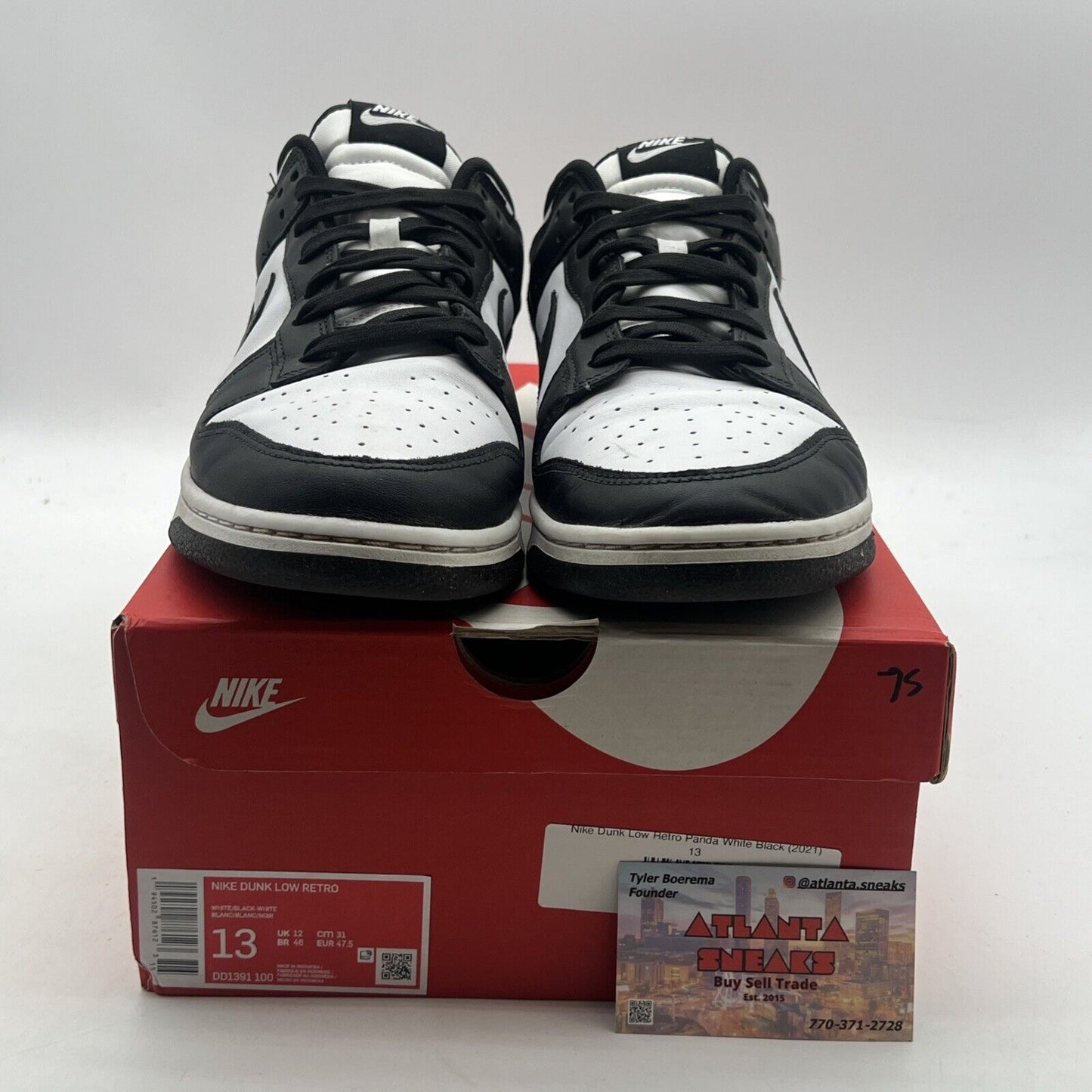 Size 13 - Nike Dunk Low Black White (DD1391-100)