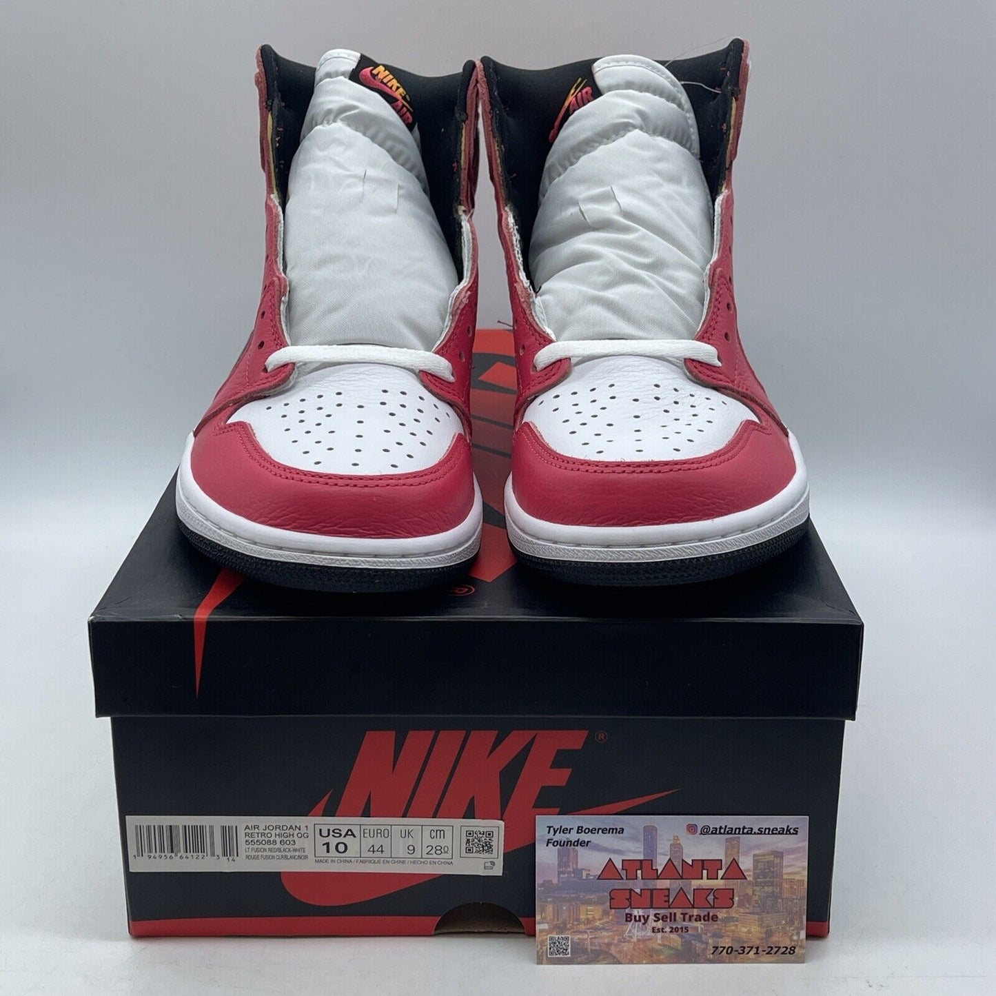 Size 10 - Jordan 1 Retro High OG Light Fusion Red White Yellow (555088-603)