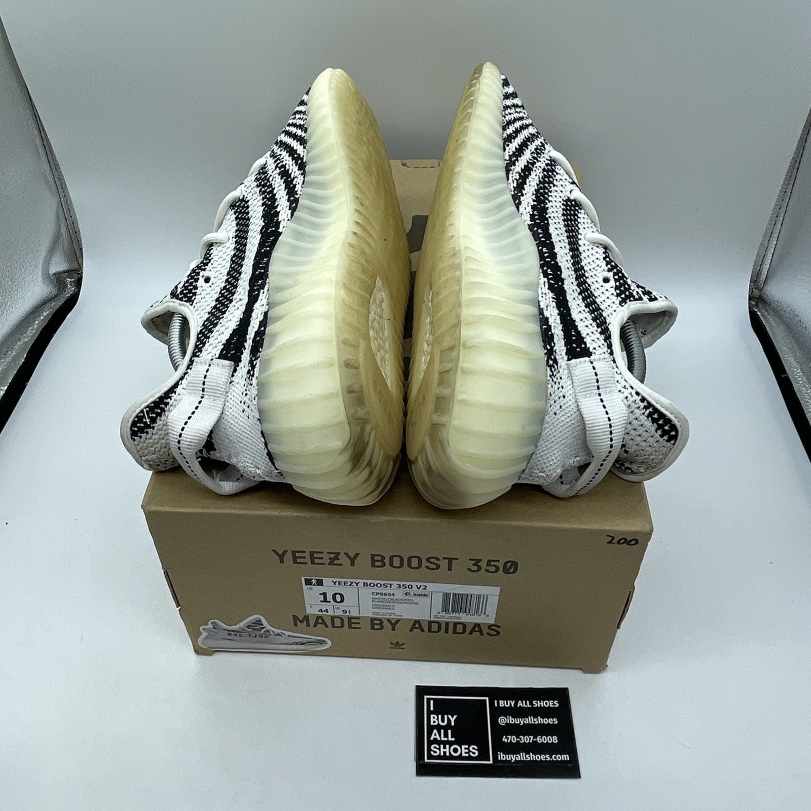 Size 10 - adidas Yeezy Boost 350 V2 Low Zebra White Black Suede (CP9654)