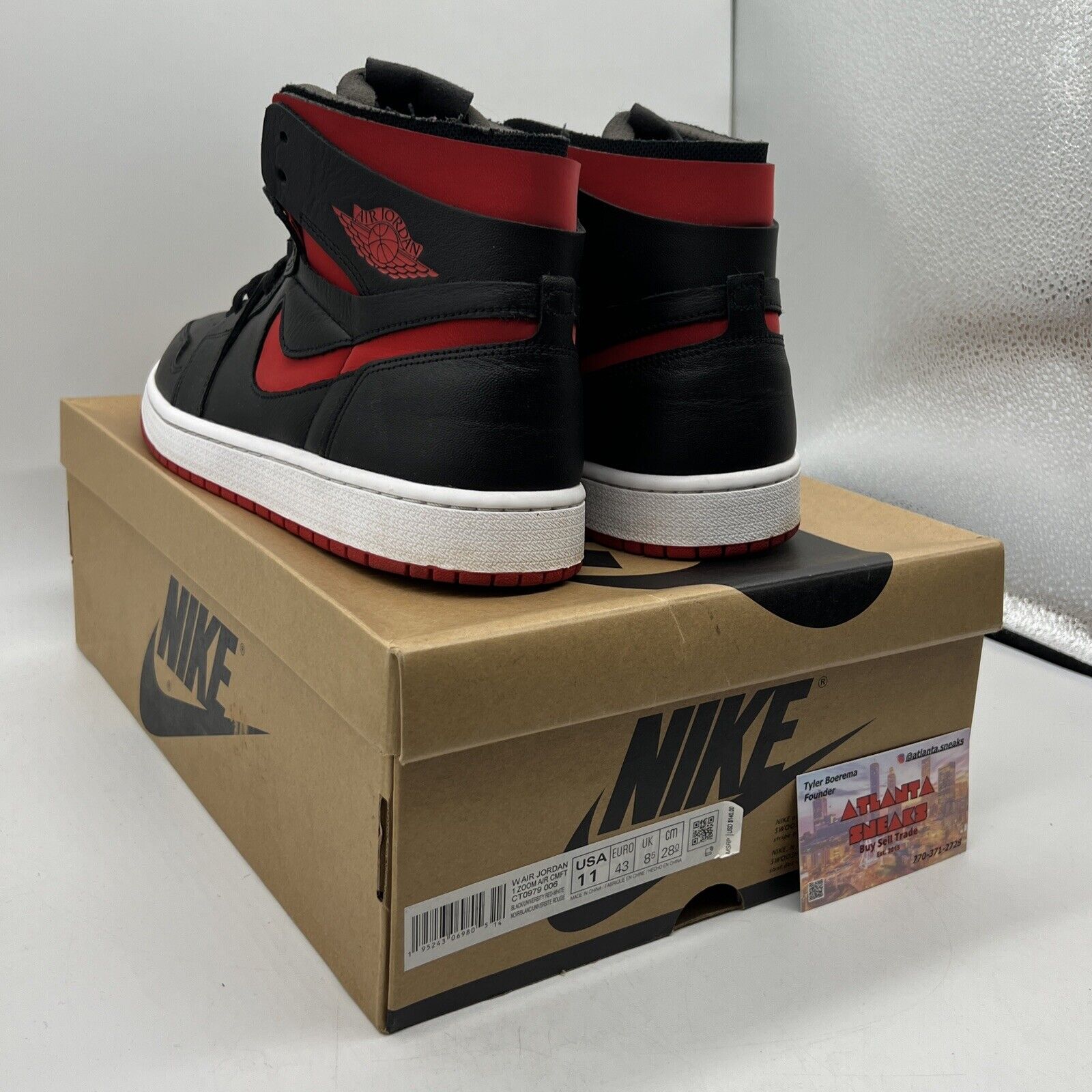 Size 11 - Air Jordan 1 Zoom Comfort Black University Red W White Red Black