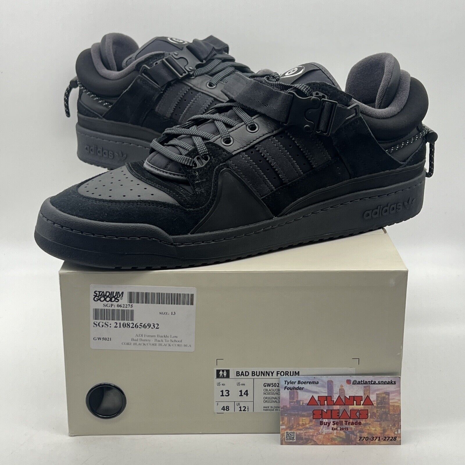 Size 13 - adidas Bad Bunny x Forum Buckle Low Back To School Suede Black(GW5021)