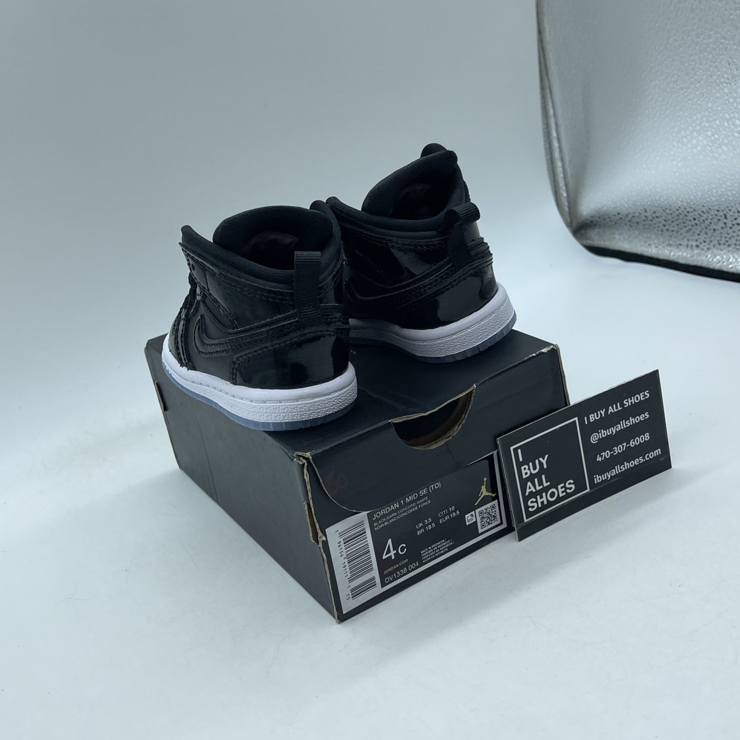 Size 4C - Jordan 1 Mid SE (TD) Space Jame Black Dark Concord-White (DV1338-004)