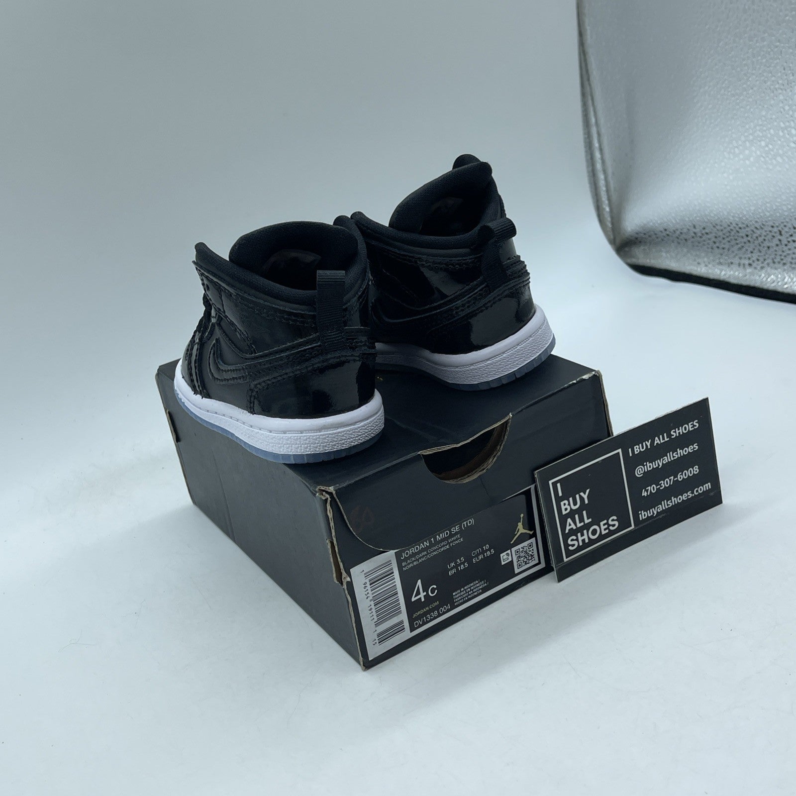Size 4C - Jordan 1 Mid SE (TD) Space Jame Black Dark Concord-White (DV1338-004)