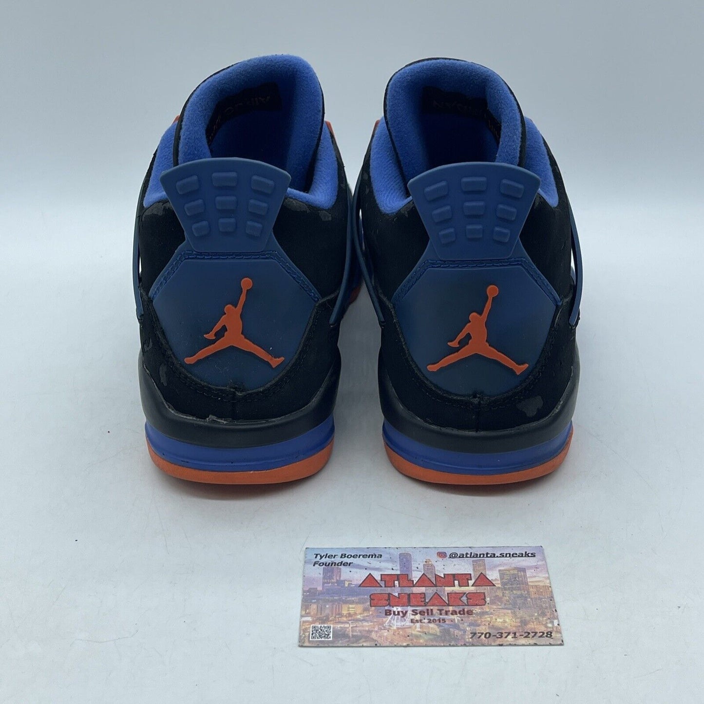 Size 8 - Air Jordan 4 Retro Cavs Black Suede Blue Orange Leather (308497-027)