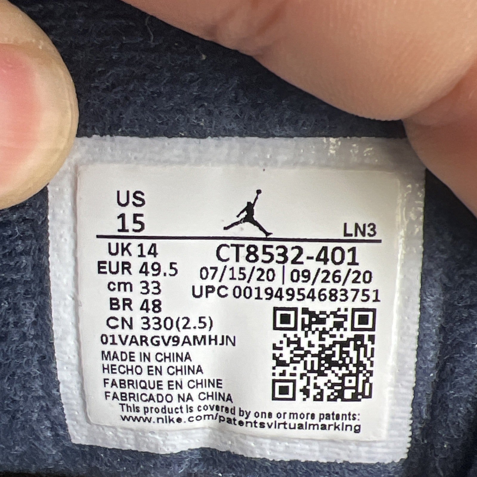 Size 15 - Air Jordan 3 Retro Blue (CT8532-401)