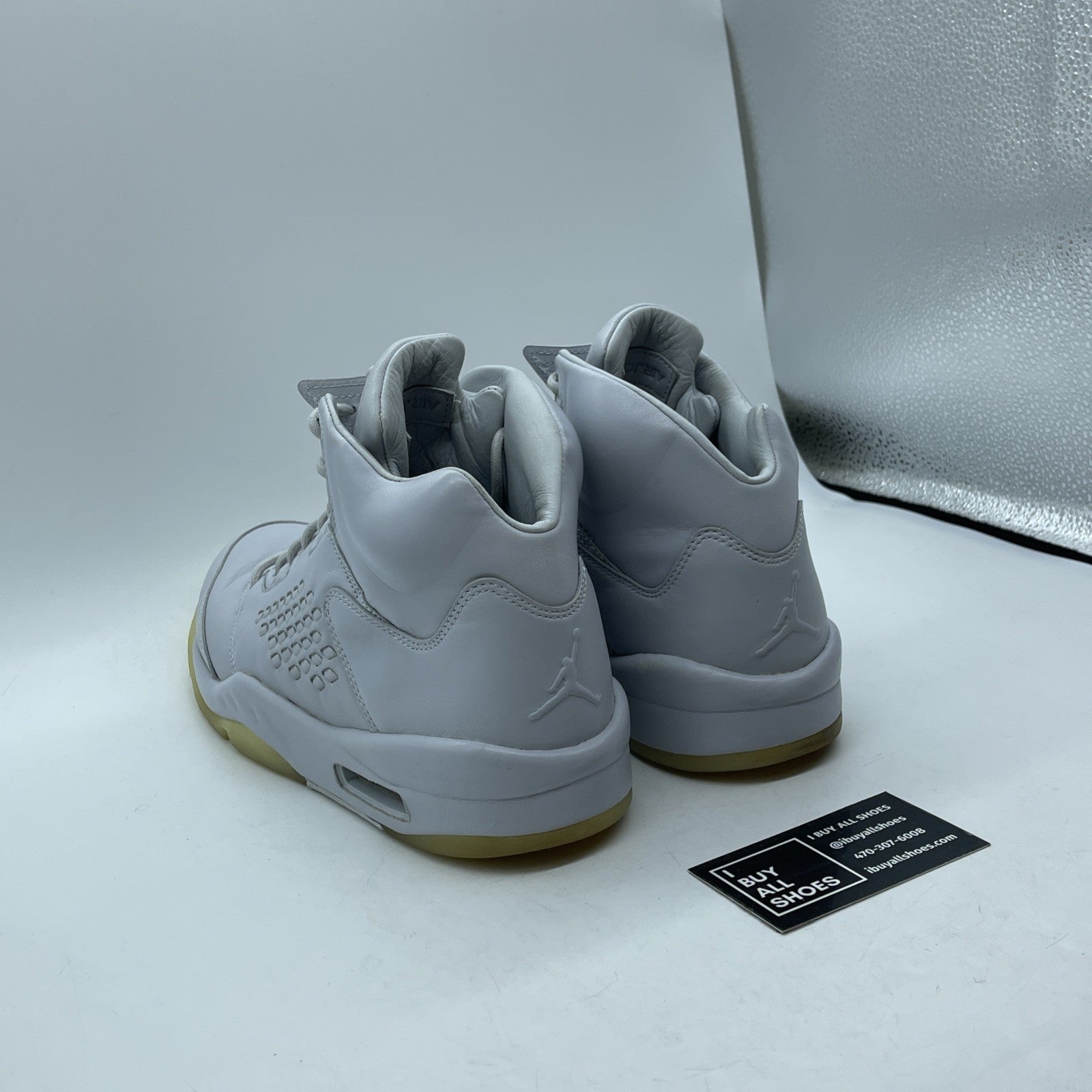 Size 9.5 - Air Jordan 5 Retro Premium Pure Platinum Leather (881432-003)