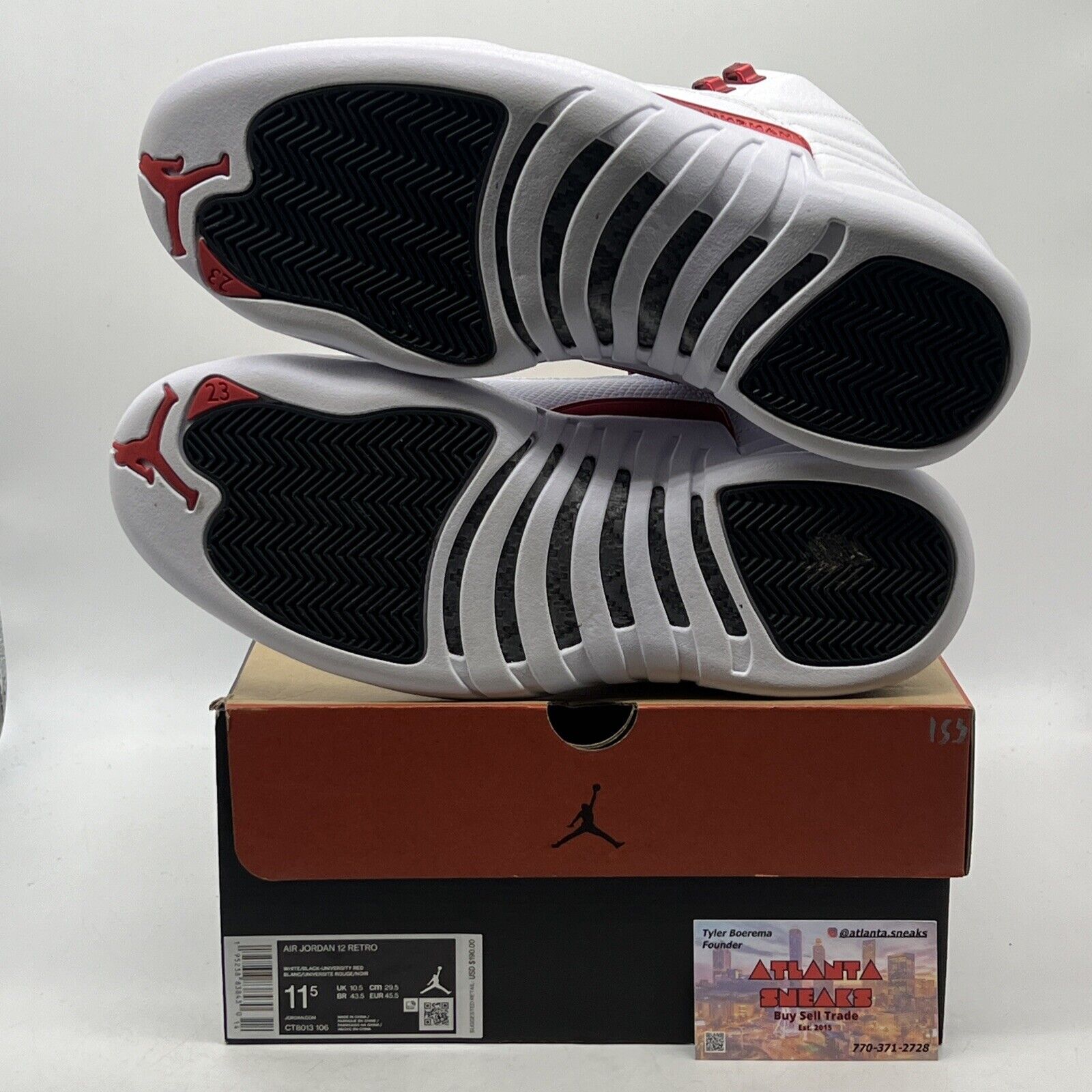 Size 11.5 - Air Jordan 12 Retro Twist White Red Black Leather  (CT8013-106)