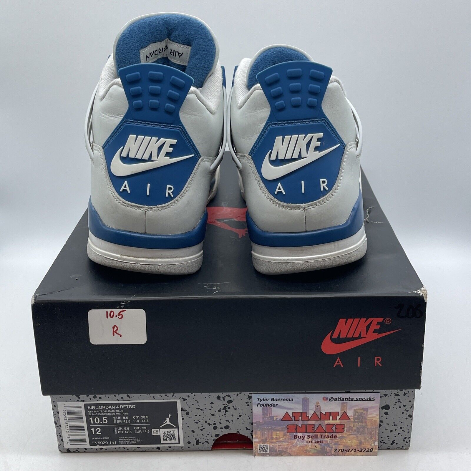Size 10.5 - Air Jordan 4 Retro 2024 Military Blue Grey White Suede (FV5029-141)