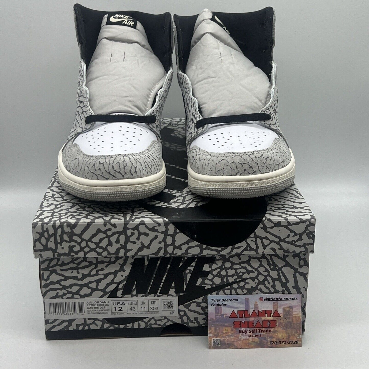 Size 12 - Air Jordan 1 Retro OG White Cement Brand New Og All
