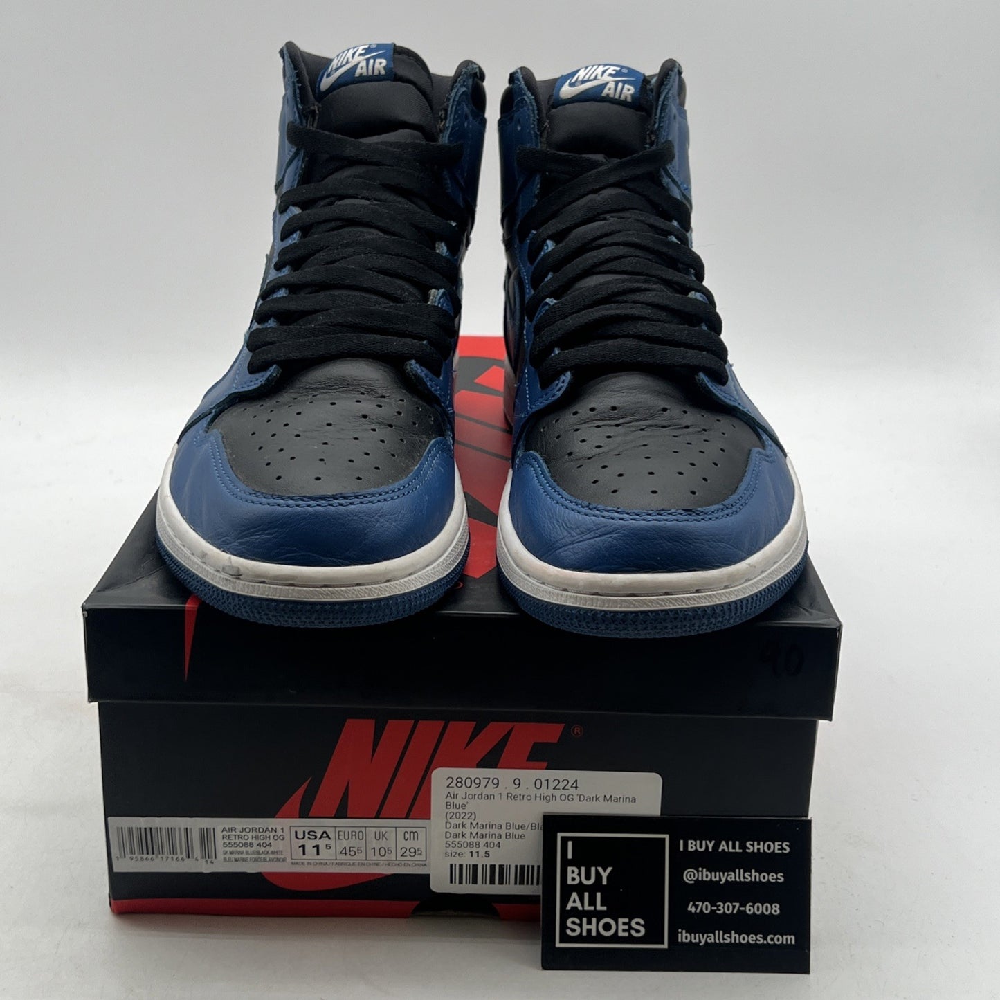 Size 11.5 - Air Jordan 1 Retro OG High Dark Marina Blue (555088-404)