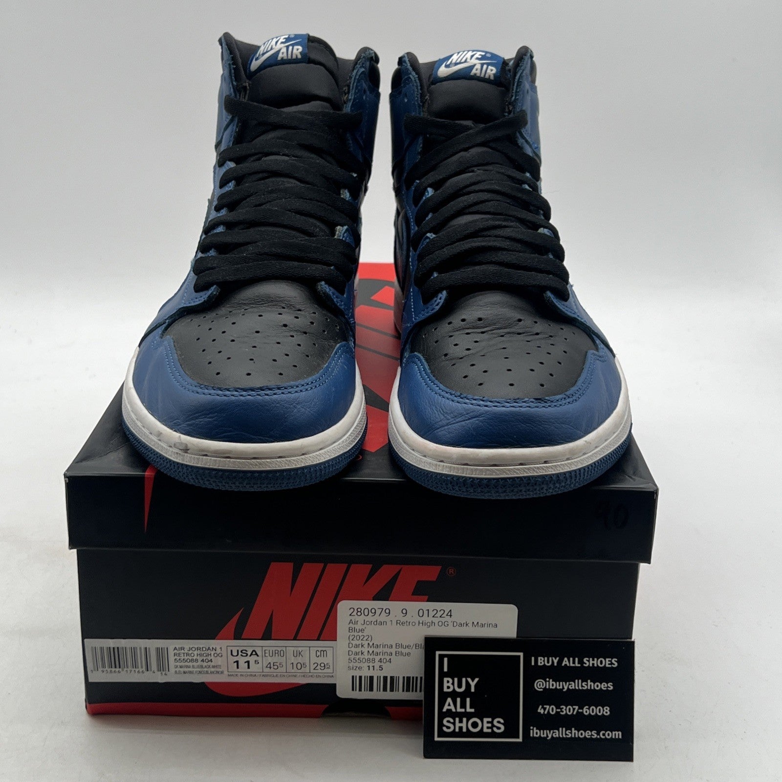 Size 11.5 - Air Jordan 1 Retro OG High Dark Marina Blue (555088-404)