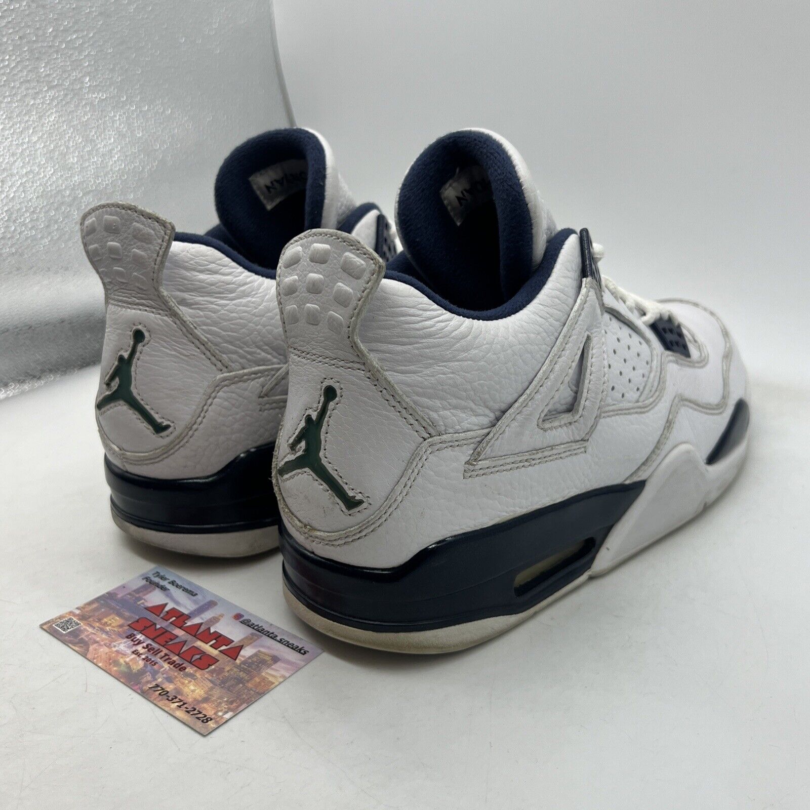 Size 9.5 - Air Jordan 4 Retro LS Columbia White Navy Leather (314254-107)