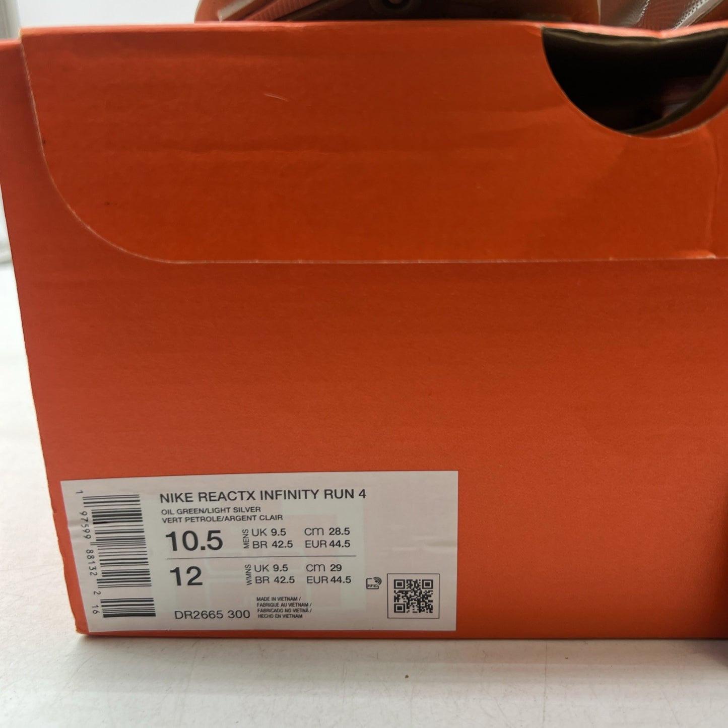 Size 10.5 - Nike ReactX Infinity Run 4 Oil Green (DR2665-300)