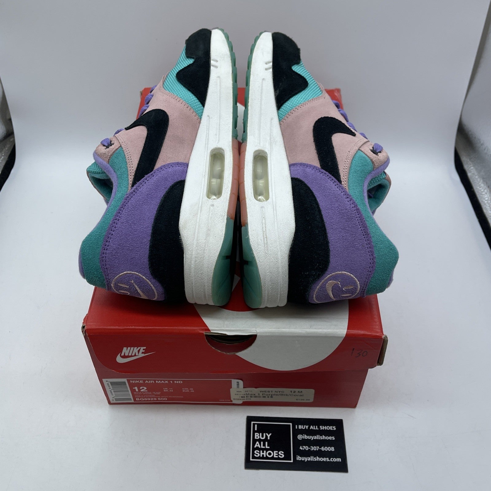 Size 12 - Nike Air Max 1 Have A Nike Day Black Purple Pink Suede (BQ8929-500)