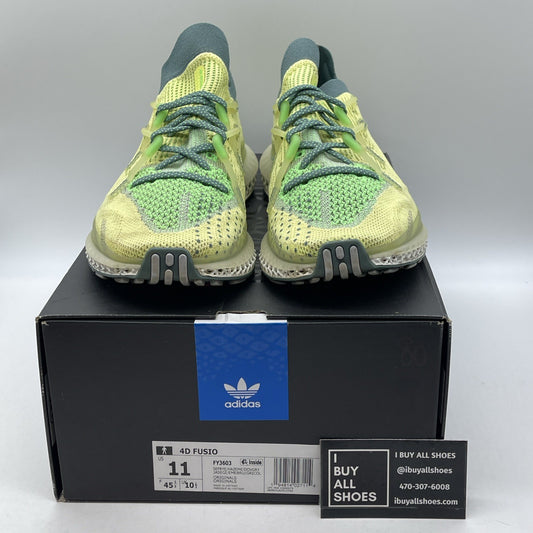 Size 11 - adidas 4D Fusio Semi Frozen Yellow Green White Suede (FY3603)