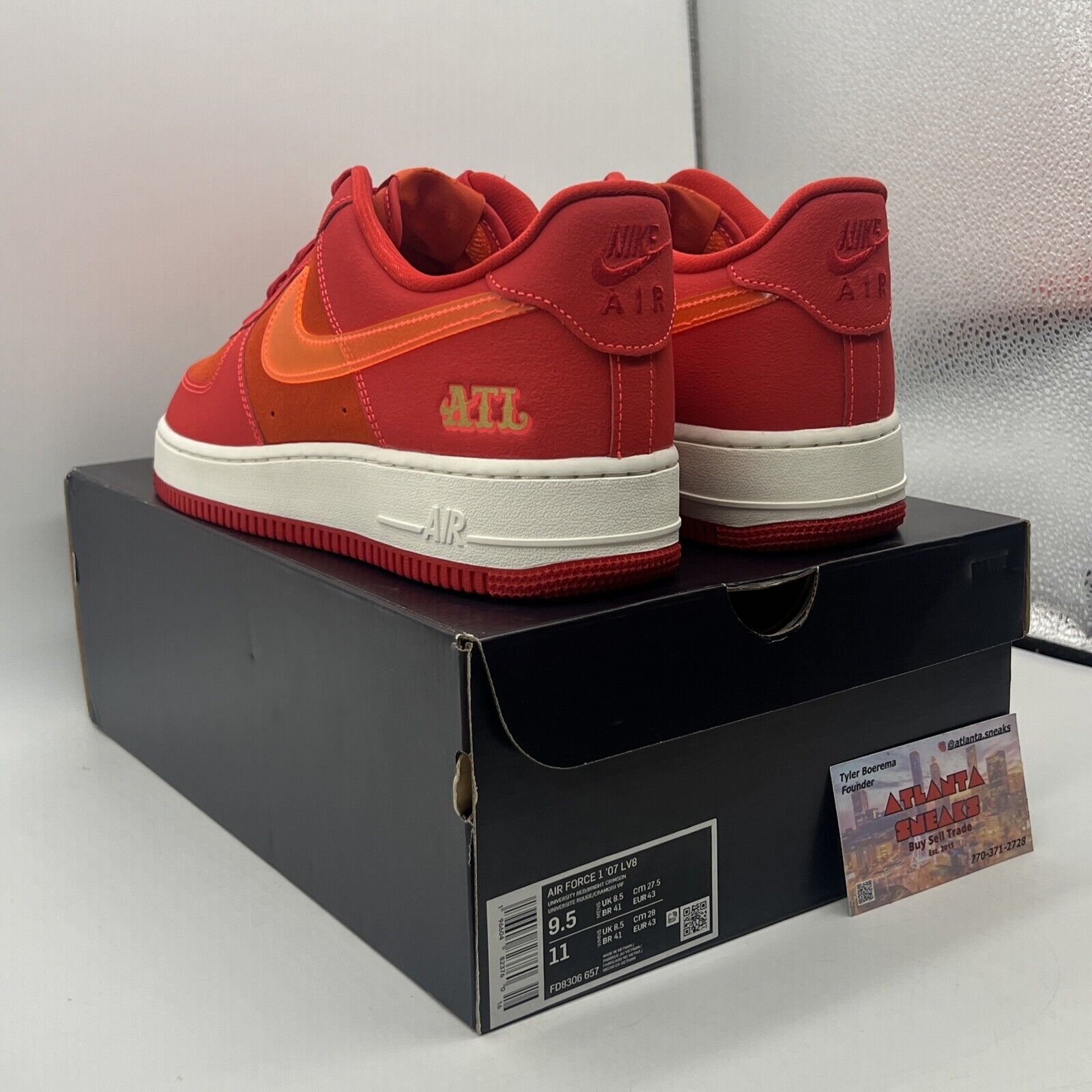 Size 9.5 - Nike Air Force 1 '07 ATL Suede Leather Orange (FD8306-657)