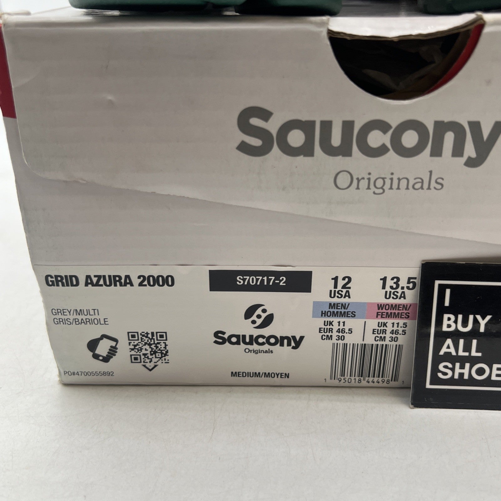 Size 12 - Saucony Grid Azura 2000 Felt 'Grey/Multi' (S70717-2)